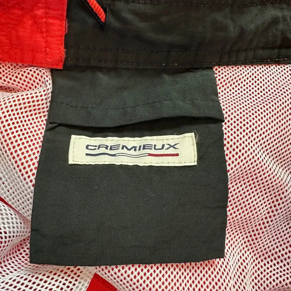Daniel Cremieux Men XL Swim Trunks Red Black Cargo Board Shorts Mesh Lined Pouch